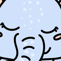 Cute elephant snout cartoon vector illustration © levinanas