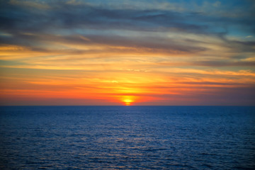 Sunset over the Pacific Ocean