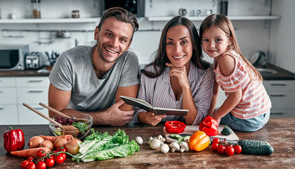 Family in kitchen