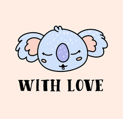 Obraz premium Cute koala bear hand drawn vector character