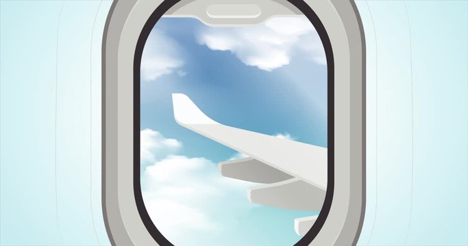 Cartoon view from airplane iluminator