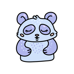 Cute baby raccoon hand drawn vector character