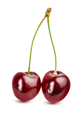 Cherry isolated on white background with clipping path