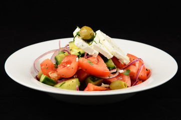 salad with tomatoes and cucumbers