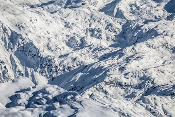 Fototapeta na wymiar Glacial and rocky plains around Mont Blanc