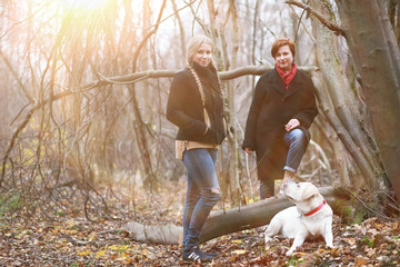 Fototapeta premium Young girl on a walk in the autumn