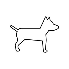 linear dog silhouette vector. dog logo icon template