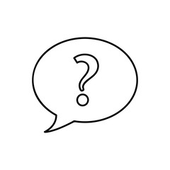 Faq Icon Isolated on White Background. Silhouette vector