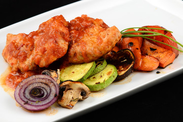 grilled chicken with vegetables