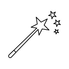 Magic wand outline icon. linear style sign for mobile concept and web design. Fairy wand simple line vector icon. Symbol, logo illustration.
