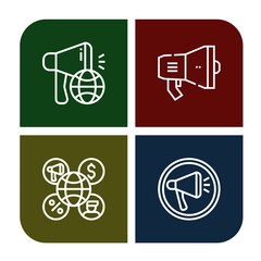 Set of announce icons such as Megaphone , announce