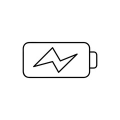 Battery load line icon for web, mobile and infographics. Vector black icon on white background. Stock vector illustration.