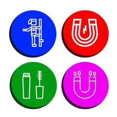 Set of attractive icons such as Pole dance, Magnet, Mascara , attractive