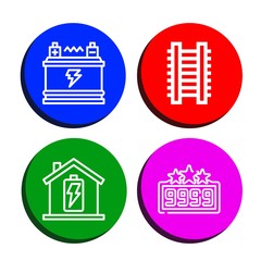 Set of low icons such as Battery, Ladder, High score , low