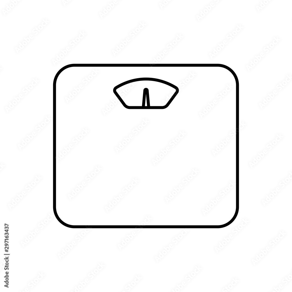 Poster weight scale line icon. linear style sign for mobile concept and web design. body weight scale outli