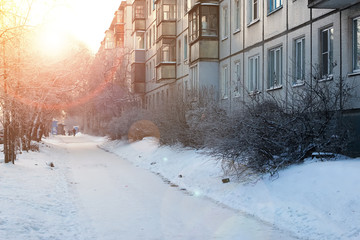 pedestrian sidewalk winter