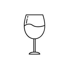 Wine glass outline icon. High quality black outline pictogram for web site design and mobile apps. Vector illustration on a white background.