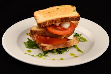 sandwich with cheese and vegetables