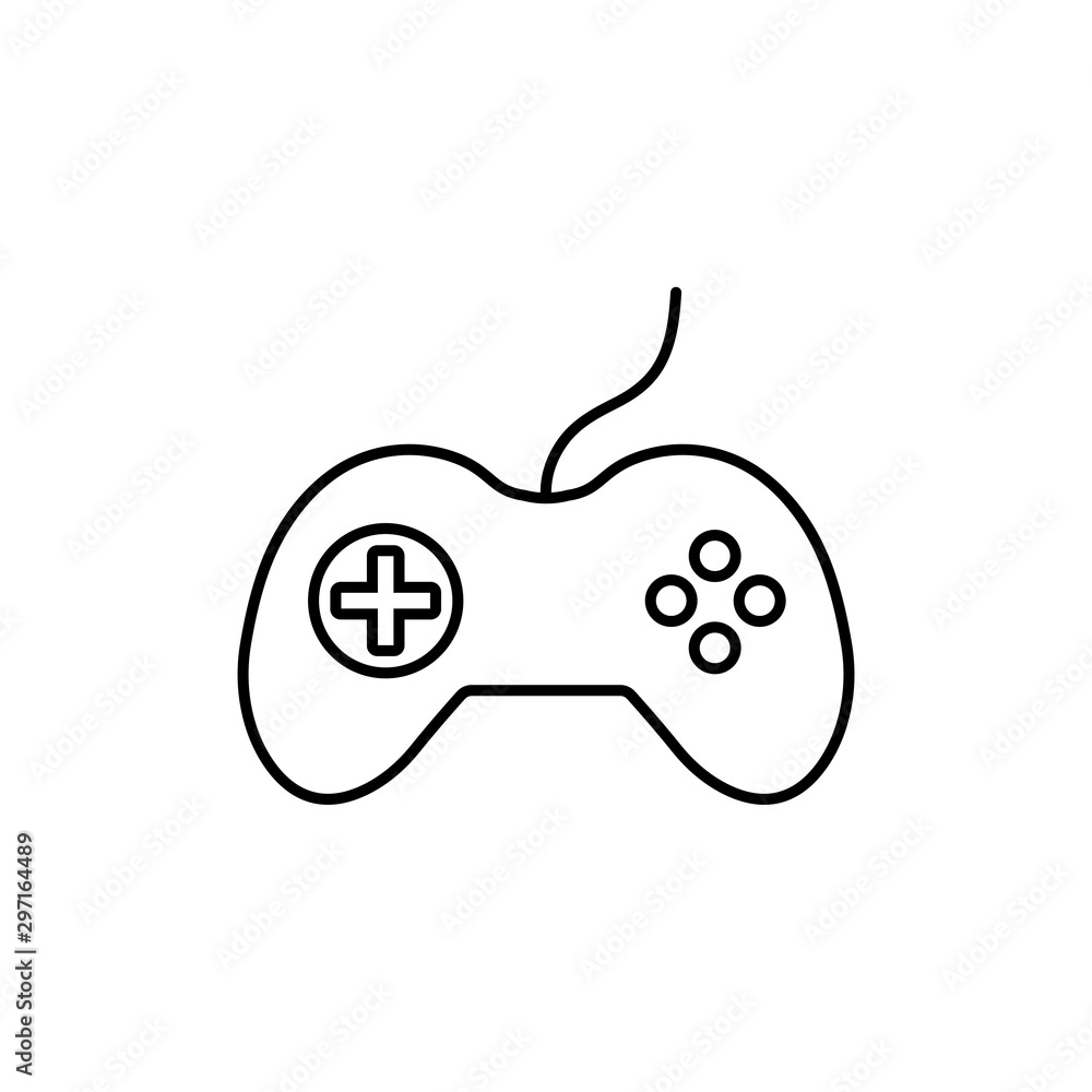 Aufkleber game controller line icon. high quality black outline pictogram for web site design and mobile apps.