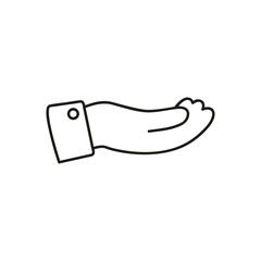 Hand icon in trendy flat style isolated on white background. Symbol for your web site design, logo, app, UI. Vector illustration, EPS