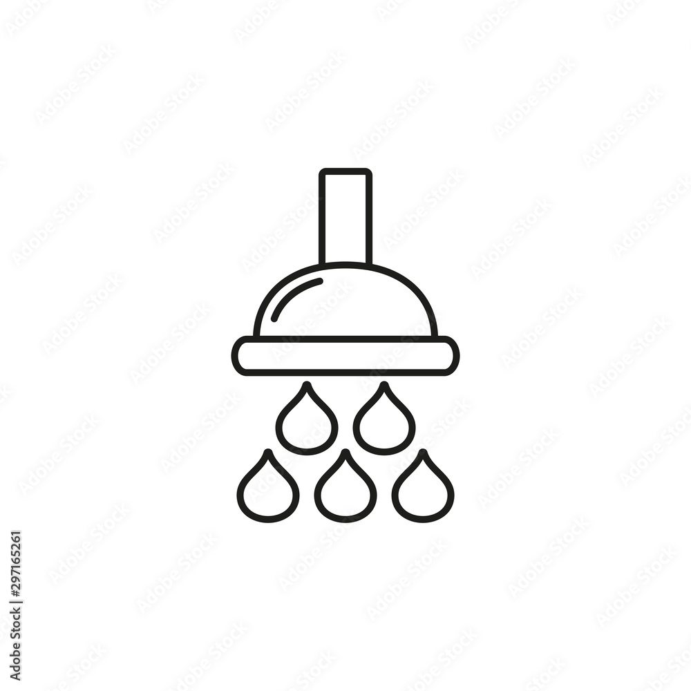 Wall mural Shower line icon, outline vector sign, linear style pictogram isolated on white. Douche symbol, logo illustration. Pixel perfect graphics