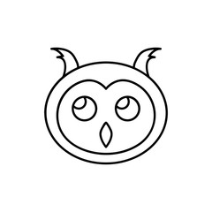 owl line icon for web and mobile, modern minimalistic flat design. Vector black icon isolated on white background.