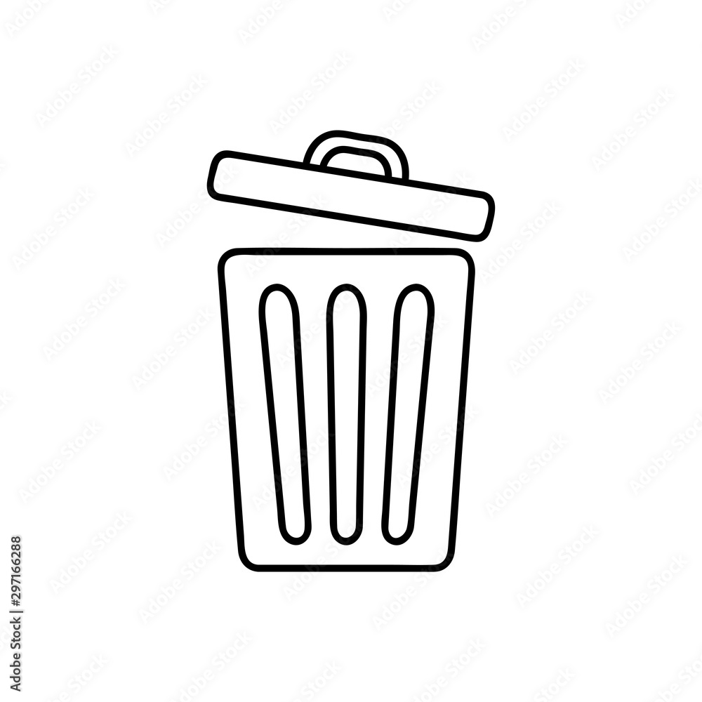 Poster trash can icon line icon for web and mobile, modern minimalistic flat design. vector black icon isol
