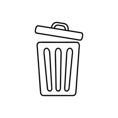 Trash can icon line icon for web and mobile, modern minimalistic flat design. Vector black icon isolated on white background.