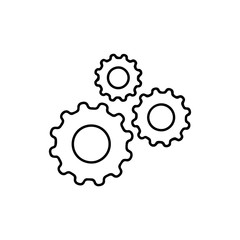 gear line icon for web and mobile, modern minimalistic flat design. Vector black icon isolated on white background.