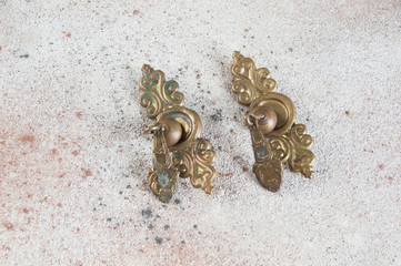Vintage brass drawer pull knobs