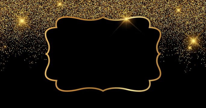 Stop motion creative video Invitation card with gold sparkling for mailing, web invitation, greeting cards, web site&hellip; Gold card frame and space to put your text