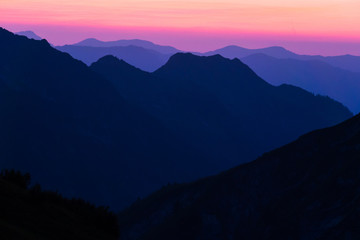 burning sky in the alps 