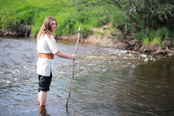 A man in ethnic clothes is a Scandinavian