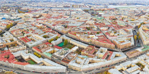 Historic residential area in Saint Petersburg, Russia panoramic