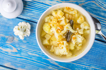 Fresh cauliflower soup.