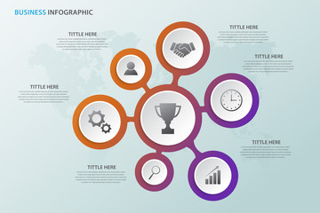 infographic template with six step instructions, can use for presentations, workflow layouts, brochures and others
