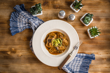 Stuffed cabbage with meat and rice.