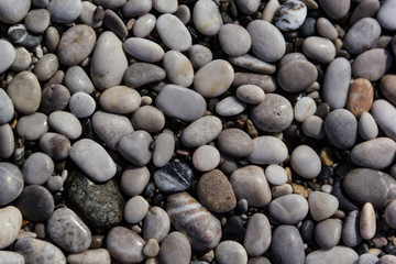 Pebble beach of the Aegean coast, Turkey