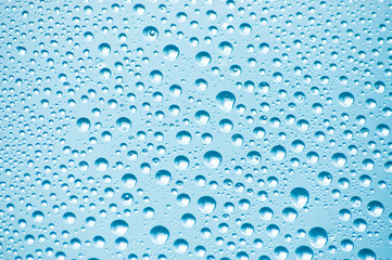 water drops on blue background