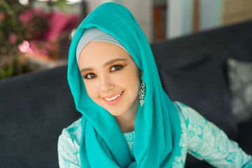 beautiful young woman in muslim dress