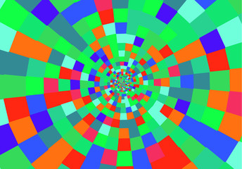 Geometric colorful pattern tile top circle funnel