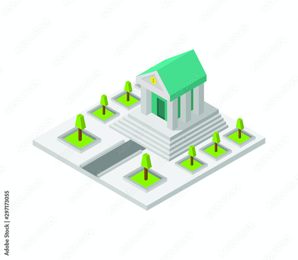 Canvas Prints isometric bank