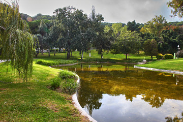  Park with lake and trees