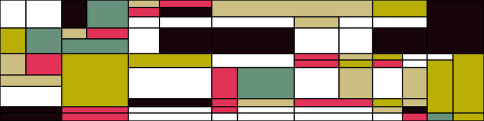 Piet Mondrian style Abstract Computational Generative Art background illustration
