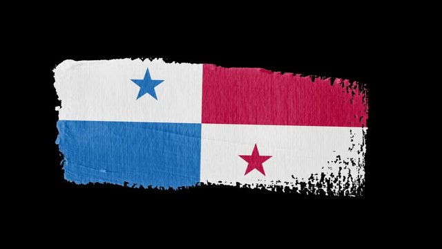 Panama flag painted with a brush stroke
