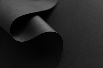 Black monochrome paper abstract background design - obrazy, fototapety, plakaty