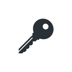 flat vector image on a white background, icon key, account password
