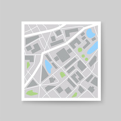 Colorful city map icon template