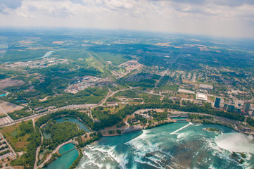 Landscape of the beautiful Niagara waterfalls in Canada