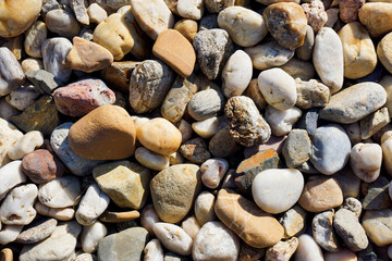 Gravel and pebbles on a beach